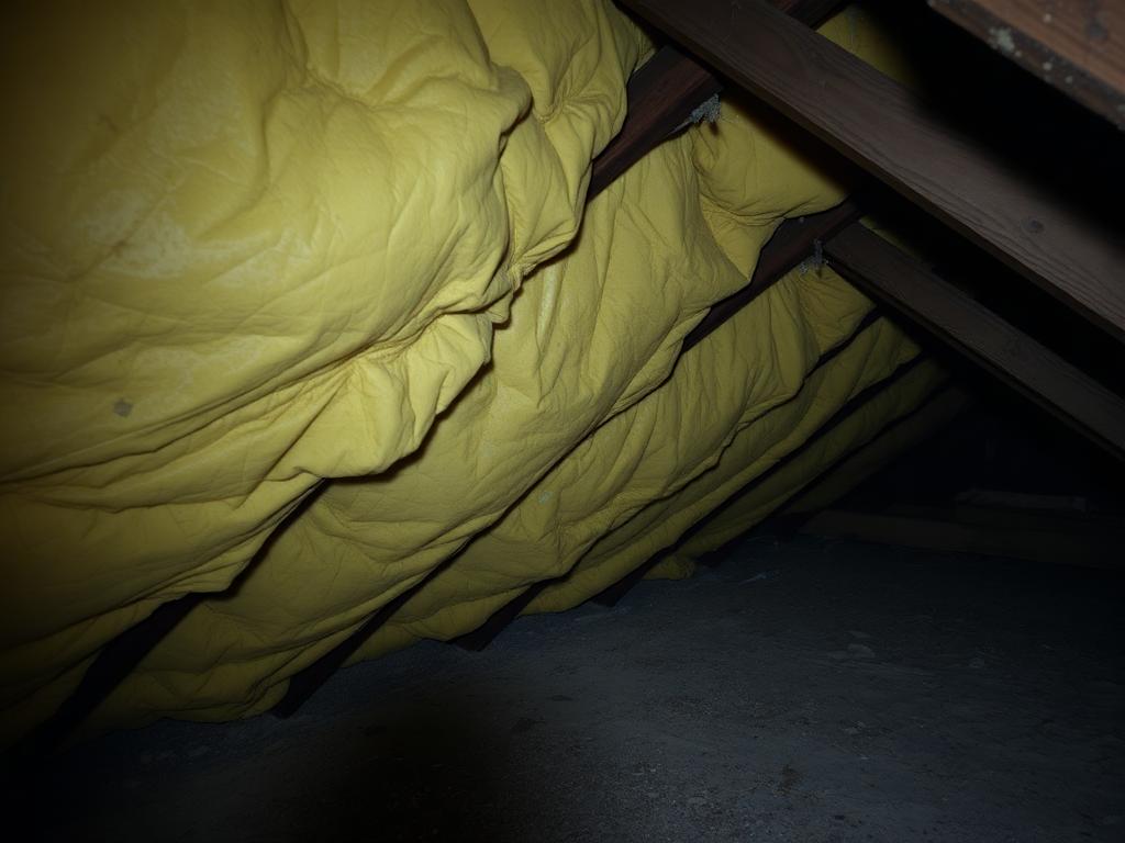 Before — 1920s craftsman attic — old fiberglass removed and replaced with R-49 cellulose