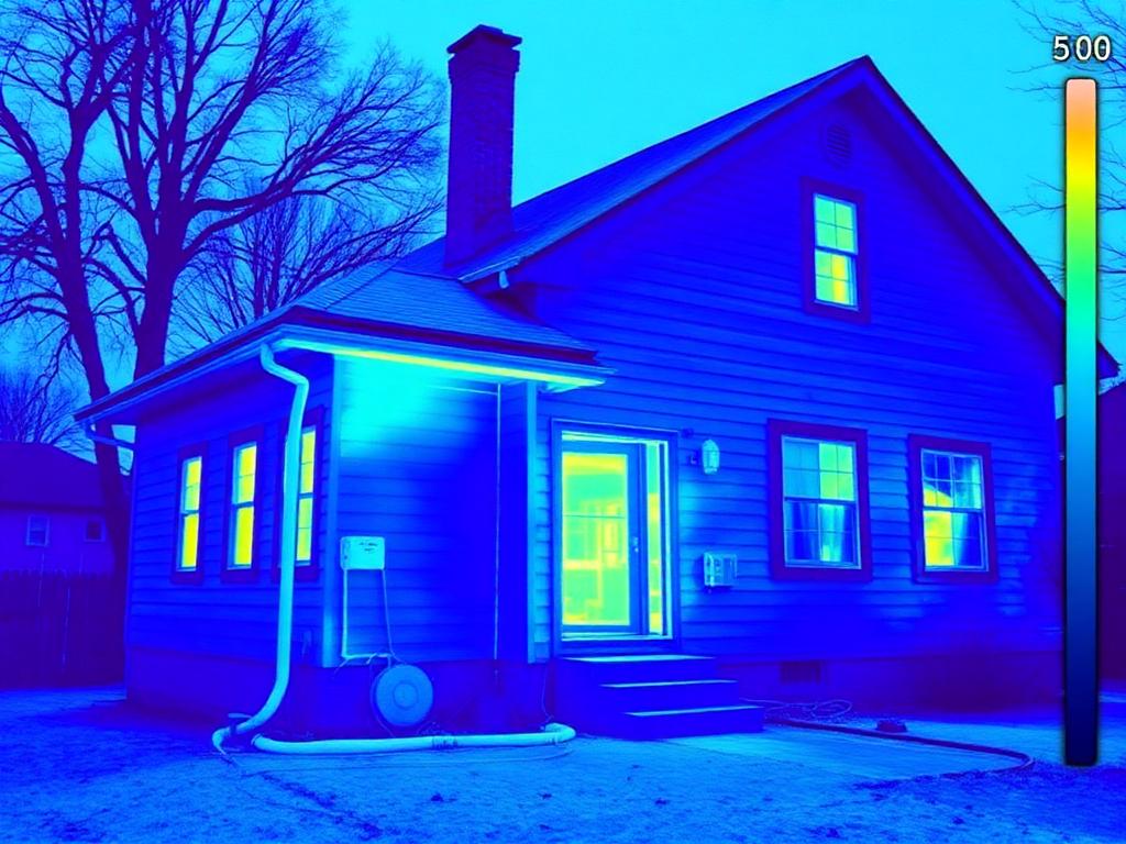 After — Thermal scan: massive heat loss before, uniform envelope after the upgrade