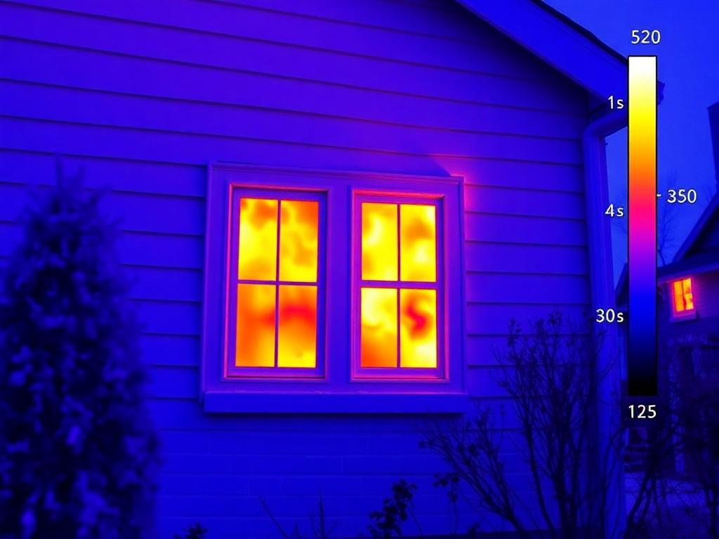 Before — Thermal scan: massive heat loss before, uniform envelope after the upgrade